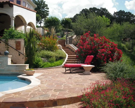 Pool Landscaping and Retaining Wall in Austin